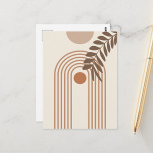 Cartão Postal Folha de Palmeira Arco-íris Sol, Arte Geométrica A