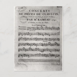 Cartão Postal Folha de pontuação para "Concertos de Peças de