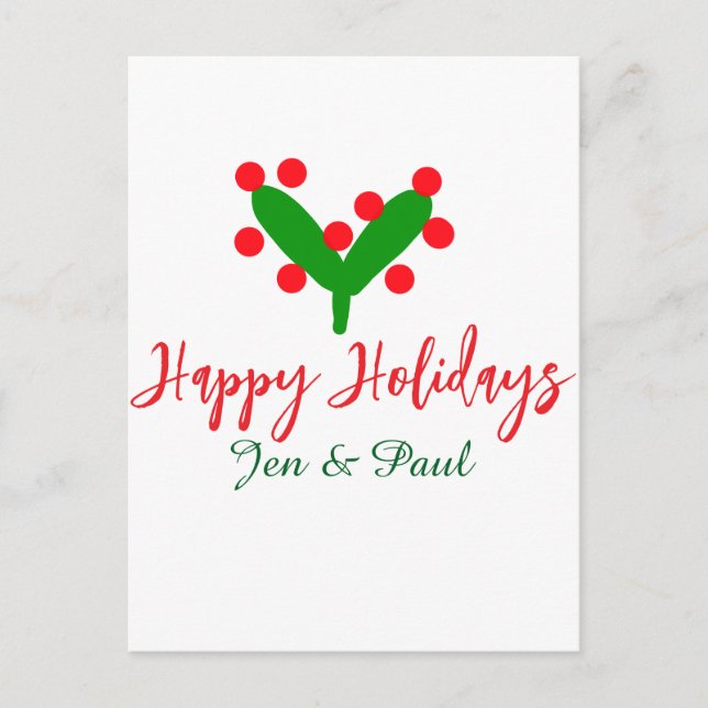 Cartão Postal Folha verde casal verde (Frente)