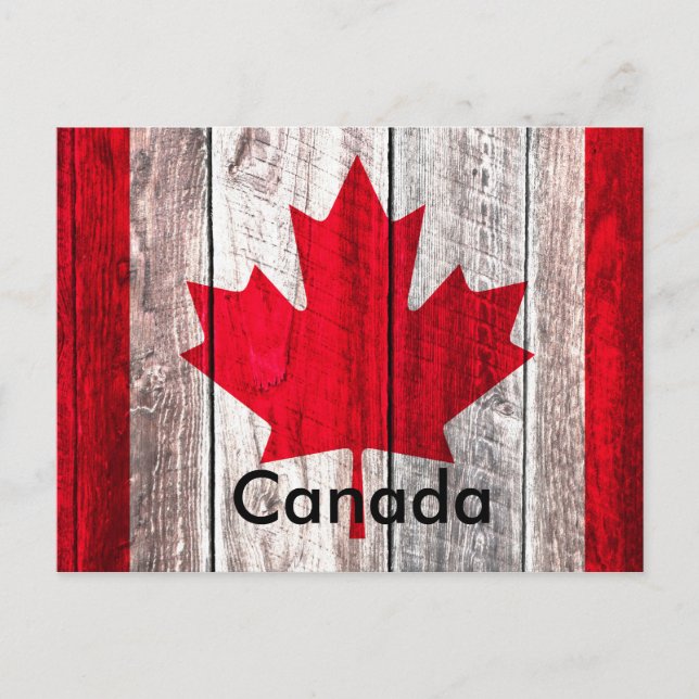 Cartão Postal Folha vermelha do canadense - bandeira canadense (Frente)
