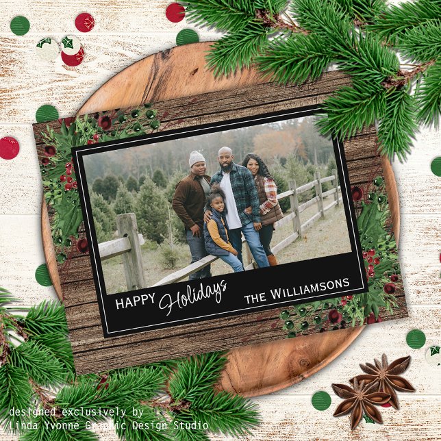 Cartão Postal Folhagem Botânica Verde Holly Cute (Criador carregado)