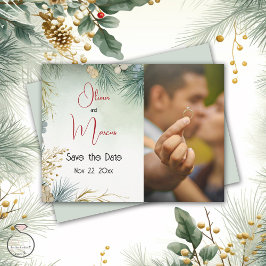 Cartão Postal Folhagem de Aquarela de Inverno 