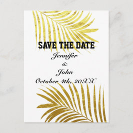 Cartão Postal Folhagem de Árvore Palm Foliage Gold Foles Deixa A