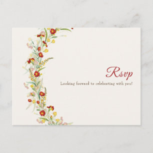 Cartão Postal Folhagem de Marigold Amarelo de Flor Selvagem Casa