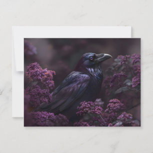 Cartão Postal Folhagem Raven Raven Rúpla gótica