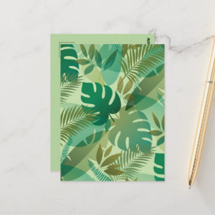 Cartão Postal Folhagem Tropical Arejada Folhas Verdes