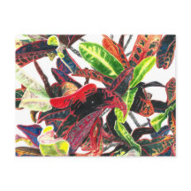 Folhagem Tropical Folhagem Vermelha Verde Amarela