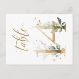 Cartão Postal Folhagem verde e dourada, Mesa 14, Número do quadr