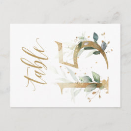 Cartão Postal Folhagem verde e dourada, Mesa 15, Número do quadr