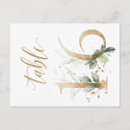 Cartão Postal Folhagem verde e dourada, Mesa 16, Número do quadr