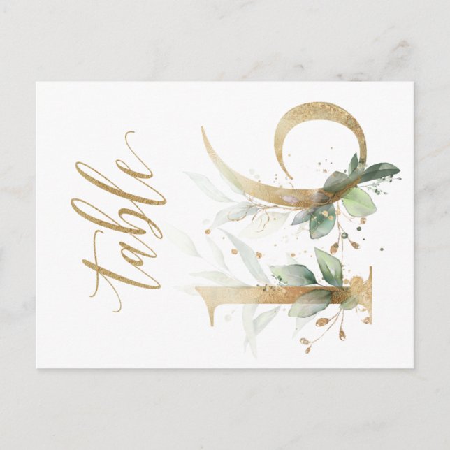 Cartão Postal Folhagem verde e dourada, Mesa 16, Número do quadr (Frente)