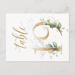 Cartão Postal Folhagem verde e dourada, Mesa 19, Número do quadr