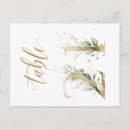 Cartão Postal Folhagem verde e dourada, Mesa 21, Número da Tabel