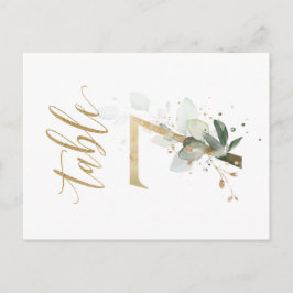 Cartão Postal Folhagem verde e dourada, Mesa 7, Número da Tabela