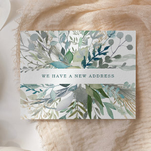 Cartão Postal Folhagem Woodland   Anúncio de mudança de endereço