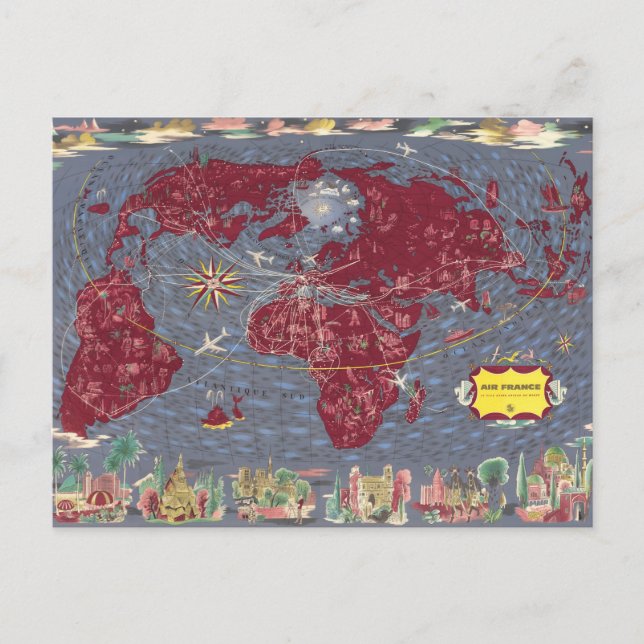 Cartão Postal Folhas 1-8: Air France (Frente)