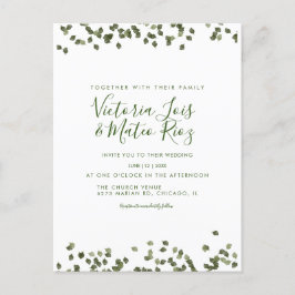 Cartão Postal Folhas Caem Outono Rústico Casamento