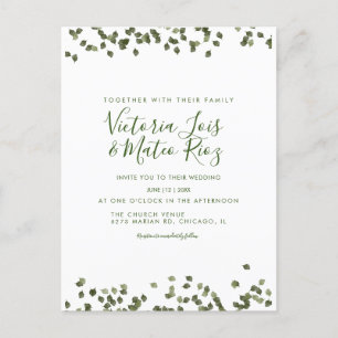 Cartão Postal Folhas Caem Outono Rústico Casamento