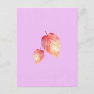 Cartão Postal Folhas de Aquarela de outono