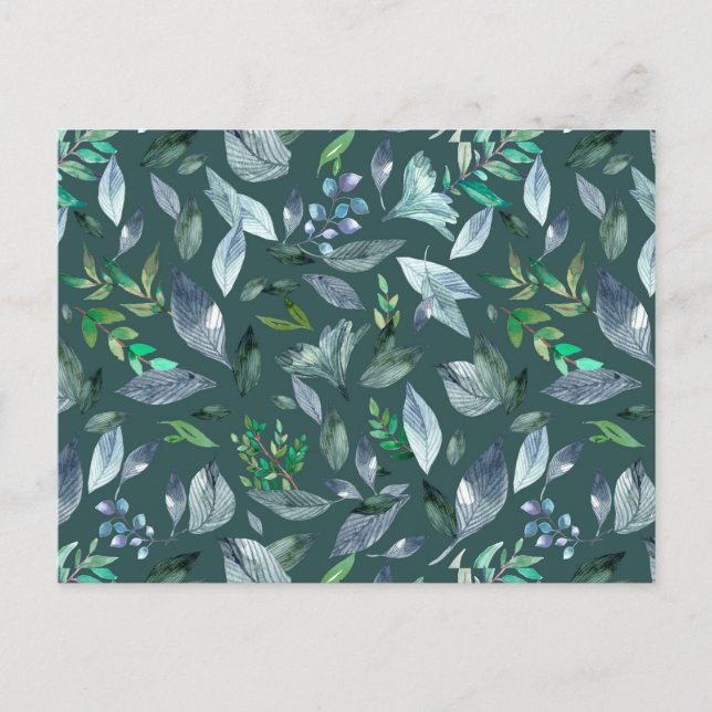 Cartão Postal Folhas de cor aquosa 5 (Frente)