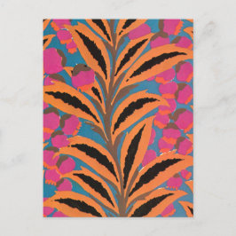 Cartão Postal Folhas de deco em laranja