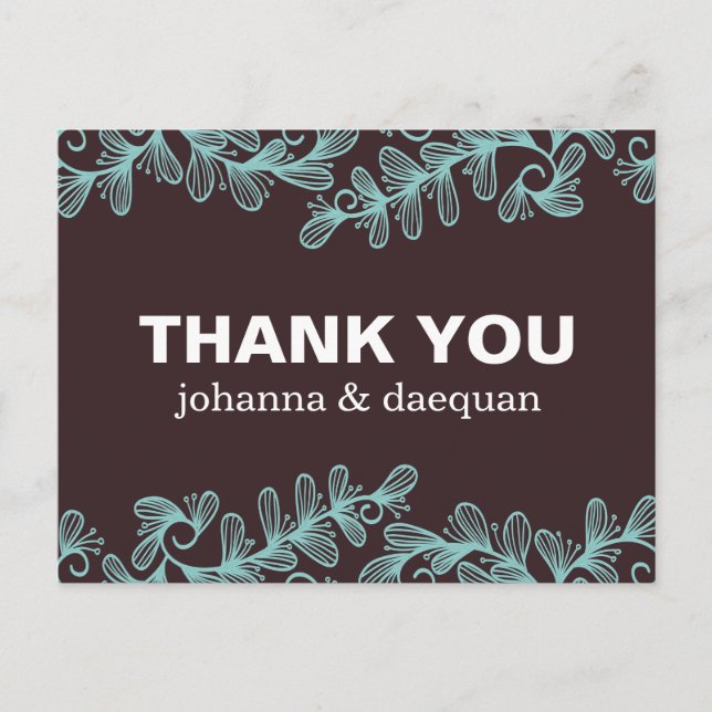 Cartão Postal Folhas de Doodles (Frente)