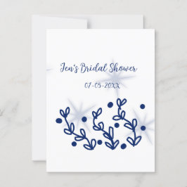 Cartão Postal Folhas de estrelas azuis luxo real chá de noiva 