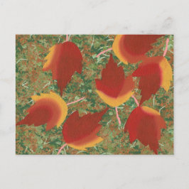 Cartão Postal Folhas de Mapeamento de outono de abstrato em Cart