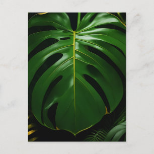 Cartão Postal Folhas de Monstera Dourado Jungle Glamour