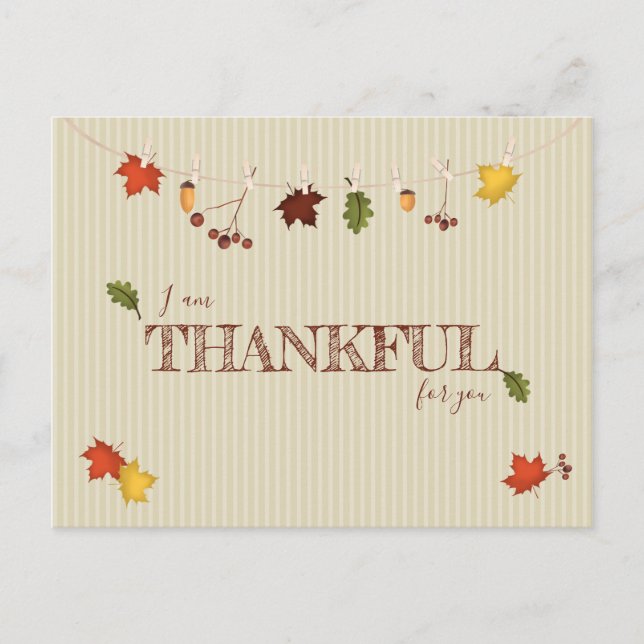 Cartão Postal Folhas de outono na linha de fechamento (Frente)