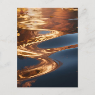 Cartão Postal Folhas de Outono Reflexo Aquarela