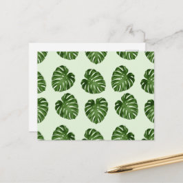 Cartão Postal Folhas de Palma, Folhas Verdes, Padrão Tropical