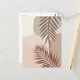 Cartão Postal Folhas de Palmeira, Arte Geométrica Abstrata Boho