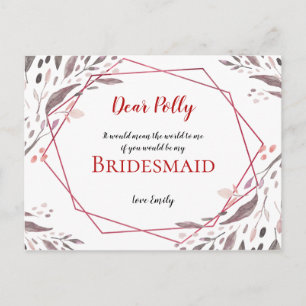 Cartão Postal Folhas de Toneladas/Geométrico/Pedido de Bridesmai