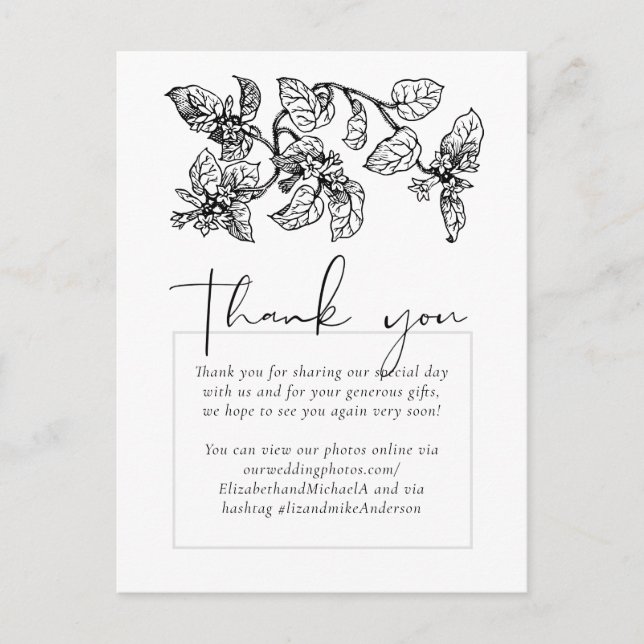 Cartão Postal Folhas do Jardim Antigo Casamento Clássico e Econô (Frente)