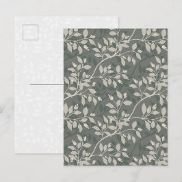 Cartão Postal Folhas Errantes Botânico Terroso Elegante