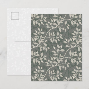 Cartão Postal Folhas Errantes Botânico Terroso Elegante