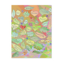 Folhas, Flores, Corações/Palavras Conscientes Cart