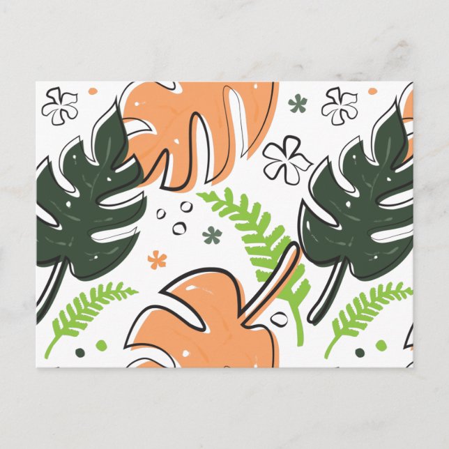 Cartão Postal folhas tropicais (Frente)