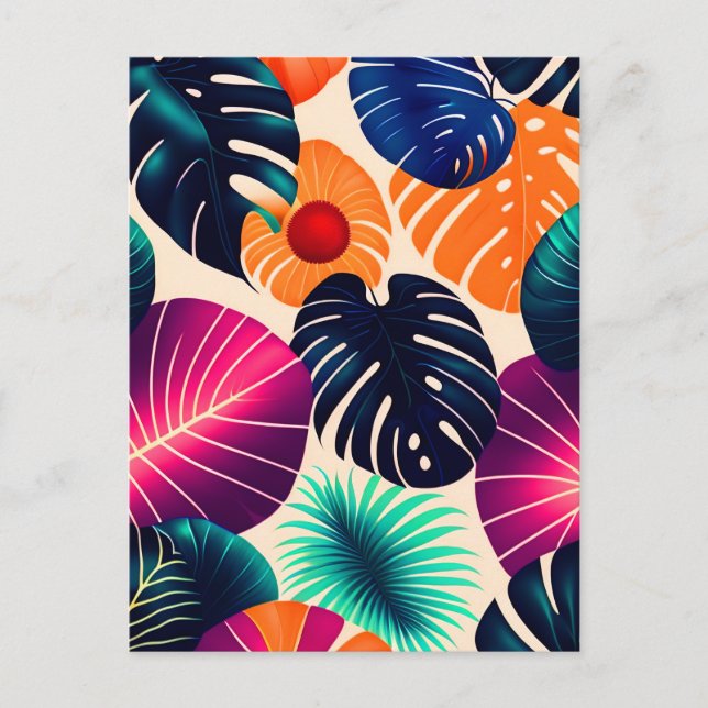 Cartão Postal Folhas tropicais (Frente)