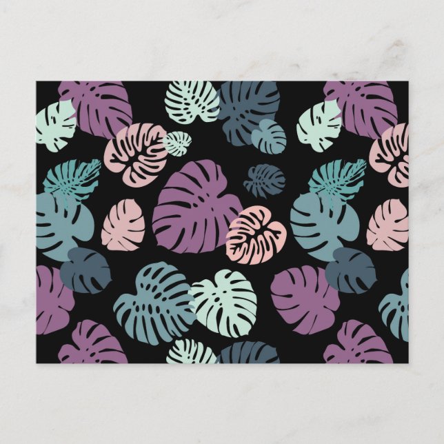 Cartão Postal Folhas Tropicais Multicoloridas 5 (Frente)