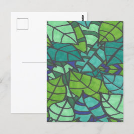 Cartão Postal Folhas Tropicais Verdes