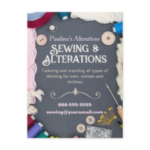 Folheto de Serviços de Alterações de Costura