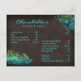 Cartão Postal Folheto do Cartão-postal Floral Salon Spa