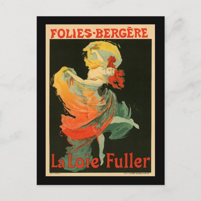 Cartão Postal Folies Bergere La Loie Fuller (Frente)