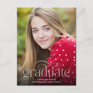 Cartão Postal Fólio Simples Prata Tipo Foto Graduação