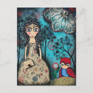 Cartão Postal Folk ART Meu Pequeno Amigo, de LORI EVERETT