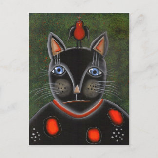 Cartão Postal Folk ART Party Cat. POR LORI EVERETT