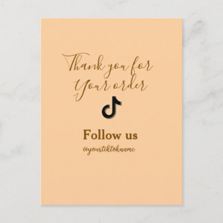 Cartão Postal follow us tiktok username social media add QR text