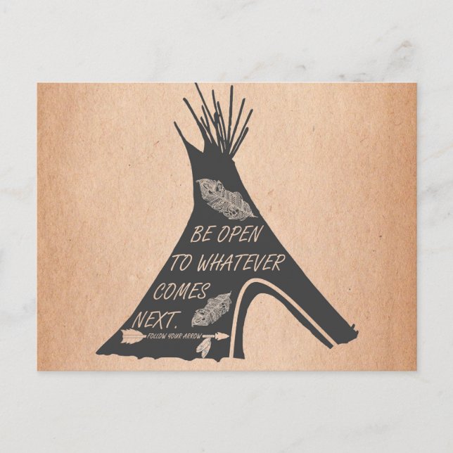 Cartão Postal Follow Your Arrow Native American TeePee Postcard (Frente)